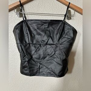 NWOT 7Day Wknd Leather Style Style Crop Top M